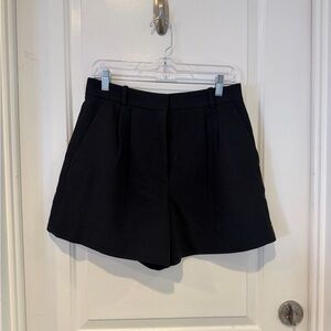 Abercrombie & Fitch Black Tailored Pleated Shorts Ultra High Rise